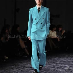 Smart Causal Grey Suit For Men Double Breasted Peak Lapel Loose 2 Piece Jacket Pants Office Daily Prom Terno Masculinos Completo