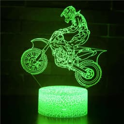 Nighdn Acrylic LED 3D Illusion Lamp Motorcycle Rider Night Light for Kids Bedroom Decoration Birthday Christmas Gift for Boys