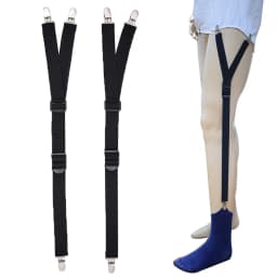 1 Pair Men Shirt Stay Adjustable Shirts Holder Y Shape Leg Thigh Suspender with Non-slip Locking Clips Men Tucker Garters Strap