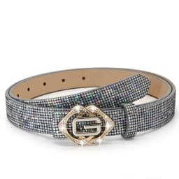 Women's Shiny Rhinestone Belt, Luxurious Crystal G-Type Buckle Belt, Perfect for Dresses and Jeans, Y2K Style Hip Hop Party Belt