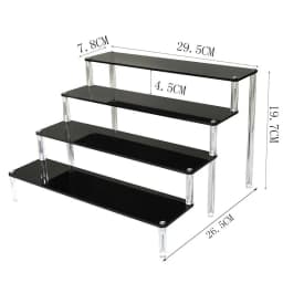 Black Acrylic Shelf Display Stand Perfume Cupcake Stand Figures Toys Desserts Holder Collection Cosmetic Shelves Organizers
