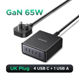 UGREEN 100W 65W GaN Charger Desktop Laptop Fast Charger 6 in 1 For Macbook Air iPad iPhone18 17 16 Pro Max Xiaomi Samsung Tablet