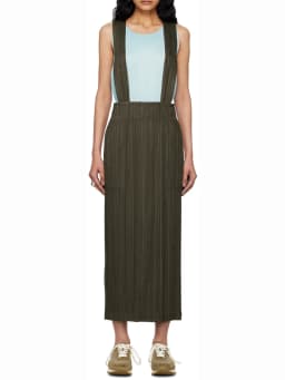 Miyake Pleated Black Thicker Bottoms Heavyweight 2 Midi Skirts