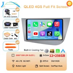 Car Radio Android 16 Navigation GPS Carplay For Seat Leon 2 MK2 2005-2012 Multimedia Video Player Stereo DSP 360 Camera Wifi 4G