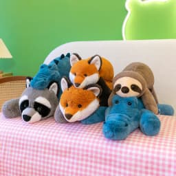 Crouching Sloth Plush Toy Simulation Fox Doll Small Raccoon Doll Crocodile Pillow Children's Gift