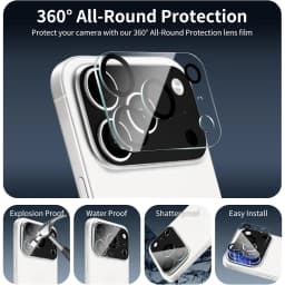 3PCS Tempered Glass Camera Lens Protectors for iPhone 18 Pro Max/iPhone 17 16 15 14 13 HD Clear Lens Protective Films Glass