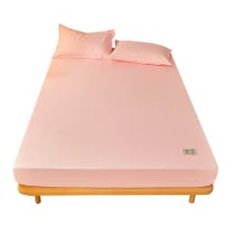 100% Cotton Fitted Bed Sheet with Elastic Band Solid Color Anti-slip Adjustable Mattress Cover for Single Double King Queen Bed