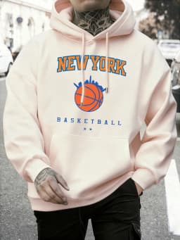New York Basketball Printed Pullovers Men Fleece Casual Sportswear Autumn Warm Fashion Clothing Unisex Loose Soft Hoodies