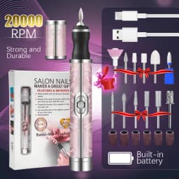 Electric Nail File Set Nails 4 Speeds Cordless Acrylic Nail Tool Thick Nails Edge Shaping Polishing Grinding Nursing Dead Skin
