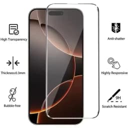 6Pcs Tempered Glass For iPhone 17 Air 18 16 15 14 13 12 11 Pro Max Mini Screen Protectors For iPhone 16e 13 Mini XS XR 7 8 Plus