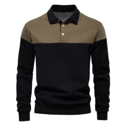 Spring Long Sleeve Polo Collar Sweatshirt Men's Casual Premium Top