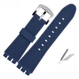 23mm Silicone Rubber Strap for Swatch Watch YOS440 449 401G 447 448 IRONY Sports Waterproof Wristband Tools Bracelet Black Blue