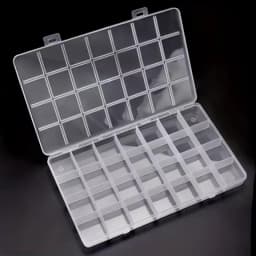 28 Grids Fixed-slot Transparent Plastic Storage Box for Jewelry Classification and Storage Compartments 22x13x1.1cm