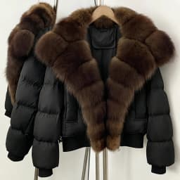 OFTBUY New Winter 90 Duck Down Jacket Women Real Fox Fur Short Warm Puffer Coat Female Fashion Casual Natural Fur Outerwear Lady