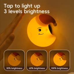 Silicone Star Moon Night Light Rechargable Sleeping Wall Nightlights 3 Level Brightness Beside Lamp For Baby Bedroom Decor