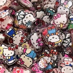 2cm cartoon anime cat and dog acrylic patch transparent handmade DIY keychain pendant PP clip accessory material wholesale
