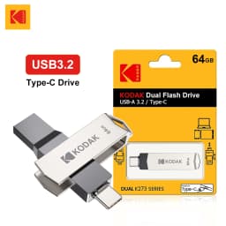 Kodak K273 Double Nip USB Flash Drive USB3.2 Type-c 32GB 64GB 128GB 256GB High Speed Pen Drive Memory Stick Metal OTG Pendrive