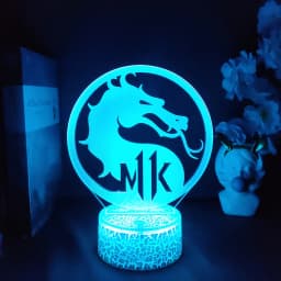 Mortal Kombat 11 Dragon Logo Night Light Led Touch Sensor Color Changing Nightlight for Kids Child Gaming Room Setup Cool Stuff