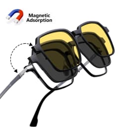 CLLOIO 3 In 1 Magnet Clip On Myopia Glasses Men Women Anti Blue Ray Prescription Polarized Sunglasses Hyperopia Reading Glasses