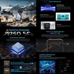 HOTWAV Hyper 8 Pro Rugged Phone 12GB+512GB 6.8 inch 120Hz  Android 15 MediaTek MT8791 Dimensity 7050 Octa Core 5G NFC Smartphone