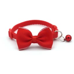 Cat Collar Solid Color Bowknot Puppy Chihuahua Collars with Bell Adjustable Safety Buckle Cats Bow Tie Pets Accessories
