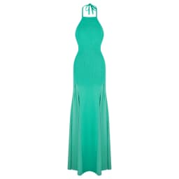 Elegant Turquoise Halter Neck Mermaid Maxi Dress Chic Sleeveless Backless Bodycon Gown 2026 New Formal Summer Vacation Vestidos