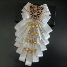 Men's Bow Tie Original Design Rhinestone Leopard Head Brooch Handmade Jewelry Gifts for Men Women High-end Wedding Collar Flower