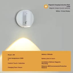 LED light magnetic USB Rechargeable Wall Light Spotlight Motion Sensor Led Reading Light With Touch Switch Dimmable Bedside Lamp