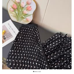 Spring Summer Tall Women's High Waist Pleated Skirt - Korean Elegant Ruffle Trim Flared Maxi Skirt with Wide Hem