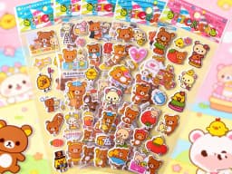 Cute High-Aesthetic Rilakkuma 3D Bubble Stickers - Waterproof Cartoon Decor for Polaroid & Hand Account DIY