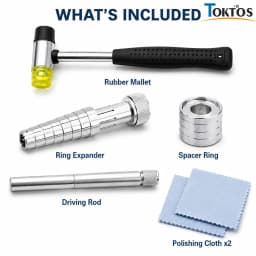 TOKTOS Ring Stretcher Enlarger Tool Jewelry Ring Sizer Expander Rubber Hammer Repair Kit for Wedding Engagement Ring Making