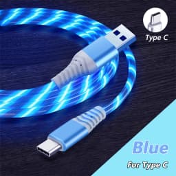 6A Glowing Cable Micro USB Type C Cable Fast Charging For Huawei iPhone 15 Pro Xiaomi USB C Data Cord Atmosphere lights Cable