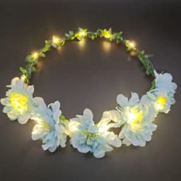 Elegant Simulation Rose Flower Wreath Headband Luminous Tiara Flower Crowns LED Light Garland Glowing Wreath Wedding