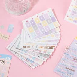10 Pcs Cartoon Shaped Sticker Pack Colored Marks Cute Diary Stickers Scrapbooking Collage Card Decoration School Accessories