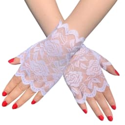 Sexy Lace Short Fingerless Gloves Summer Women's Thin Lace Half Finger Sunscreen Driving Gloves