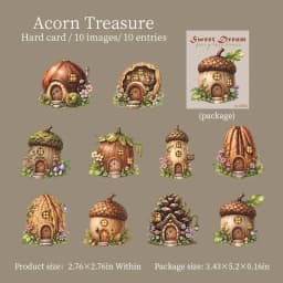 Journal GO 10pcs Fairy Tale Forest House Stickers, Vintage Mushroom Teapot Cottage Decal for Scrapbooking Journaling & Craft DIY