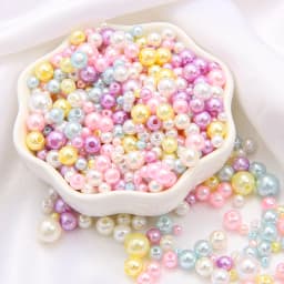 150Pcs Mix Size 3-8mm Beads With Hole Colorful Pearls Round Acrylic Imitation Pearl for DIY Jewelry Making Necklace Bracelet