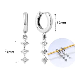 925 Sterling Silver Ear Needle White Zircon Silver Series Earrings ins Tassel Pendant Hoop Earrings For Women Advanced Jewelry