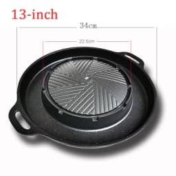 KOSUN Grill Pan Non-stick Barbecue Tray Egg Cheese Round Divider Grilling Plate Meat Steak Cooker for Gas and Induction Stove