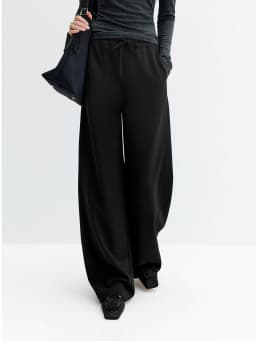 FSLE 2026 Fall Women's High Waisted Barrel Leg Soft Brushed Fleece Jogger Pants - Straight Cut Casual Pants for Daily Wear