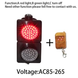 Plastic Lens 100mm DC 12V 24V AC 110V 220V 230V Red Green Traffic Signal Light