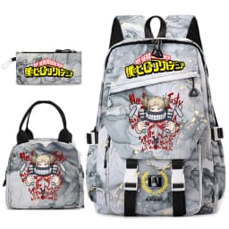 My Hero Academia Anime Print School Backpack Set for Girls Casual Lightweight Student Bookbag with Lunch Bag Pencil Case