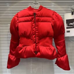 DEAT 2026 Winter New Items Fashion Women's Thread Waist Design Warm Jacket Casual Solid Color Zipper Cotton Padded Coat 11A01161