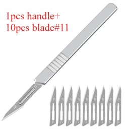 11# 23# Carbon Stell Scalpel Blades With Handle DIY Cutting PCB Phone LCD Screen Repair Tool Surgical Knife