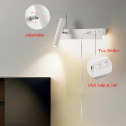 Bedside Reading Wall Lamp Nordic Modern LED Wall Light With Switch USB Indoor Lighting Room Decor For Bedroom Living Room Sconce