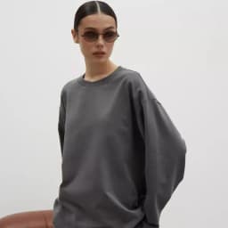 2026 Spring New European Simple Design All-match Oversized Sweatshirt Women Tshirts Thin Loose Long Sleeve Outerwear Tshirts Top