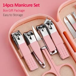 14pcs Stainless Steel Manicure And Pedicure Tool Set with Modern-style Concave-edged Nail Clippers Grooming Tools Nail Care Set