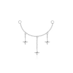 AIDE 925 Sterling Silver 9 Types Zircon CZ Chain Spare Parts Rock Punk Hoop Piercing Hoops Drop Earring Fine Jewelry Gift 1pc
