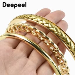 2Pcs Deepeel Metal Bag Handles Purse Frame O D Rings Handbags Replacement Chain DIY Bags Handle Handmade Hardware Accessories