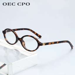 Unisex Retro Oval Eyeglass Frame Transparent Anti-blue Light Computer Glasses Optical Spectacle Frame for Men Women